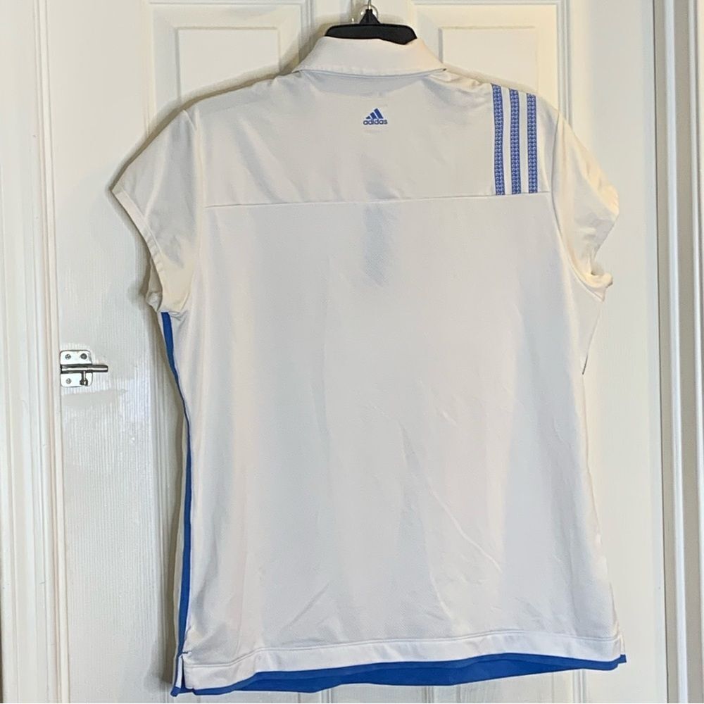 Adidas Golf Climacool White Collared V-neck Activewear Polo Shirt Size XL - Picture 4 of 11